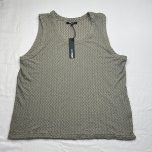 Fashion Nova men men’s Textured Tank Top in Gray xxl 2X 2XL sweater vest style